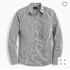 J. Crew curvy slim stretch perfect shirt in blue stripe. Size 14.
